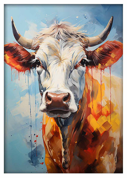 T492 Cow Canvas Art Prints, T-Shirts, Posters, and Mugs, Cushion Cover Expressive Collection