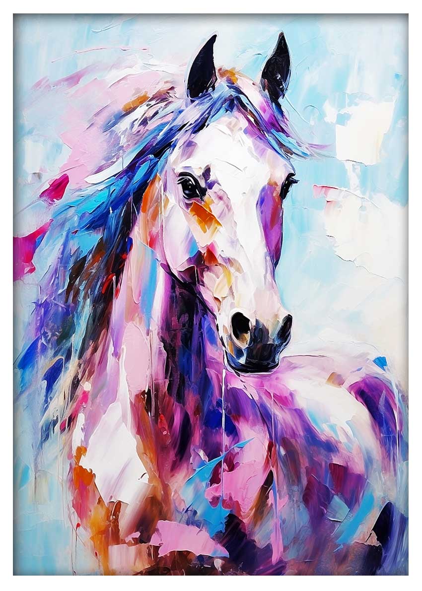 T494 Horse Canvas Art Prints, T-Shirts, Posters, and Mugs, Cushion Cover Expressive Collection