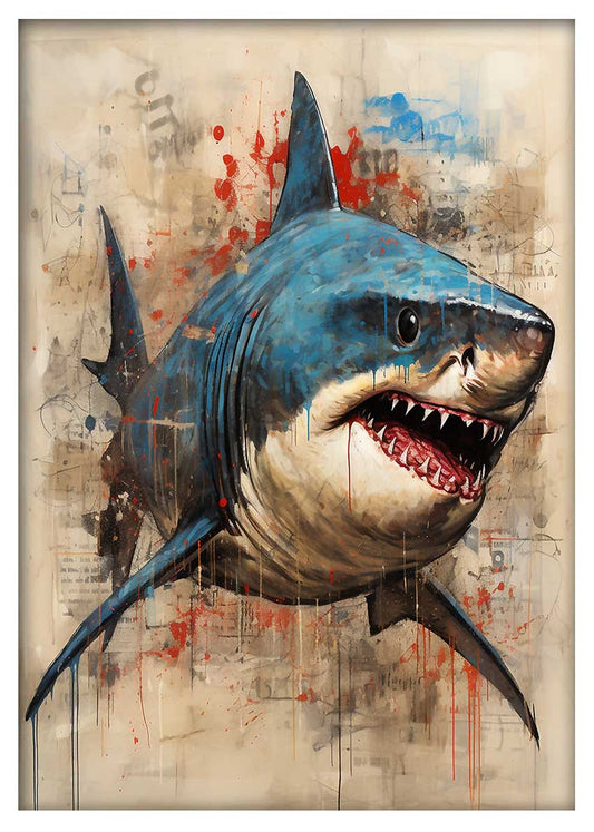 T566 Shark Canvas Art Prints, T-Shirts, Posters, and Mugs, Cushion Cover