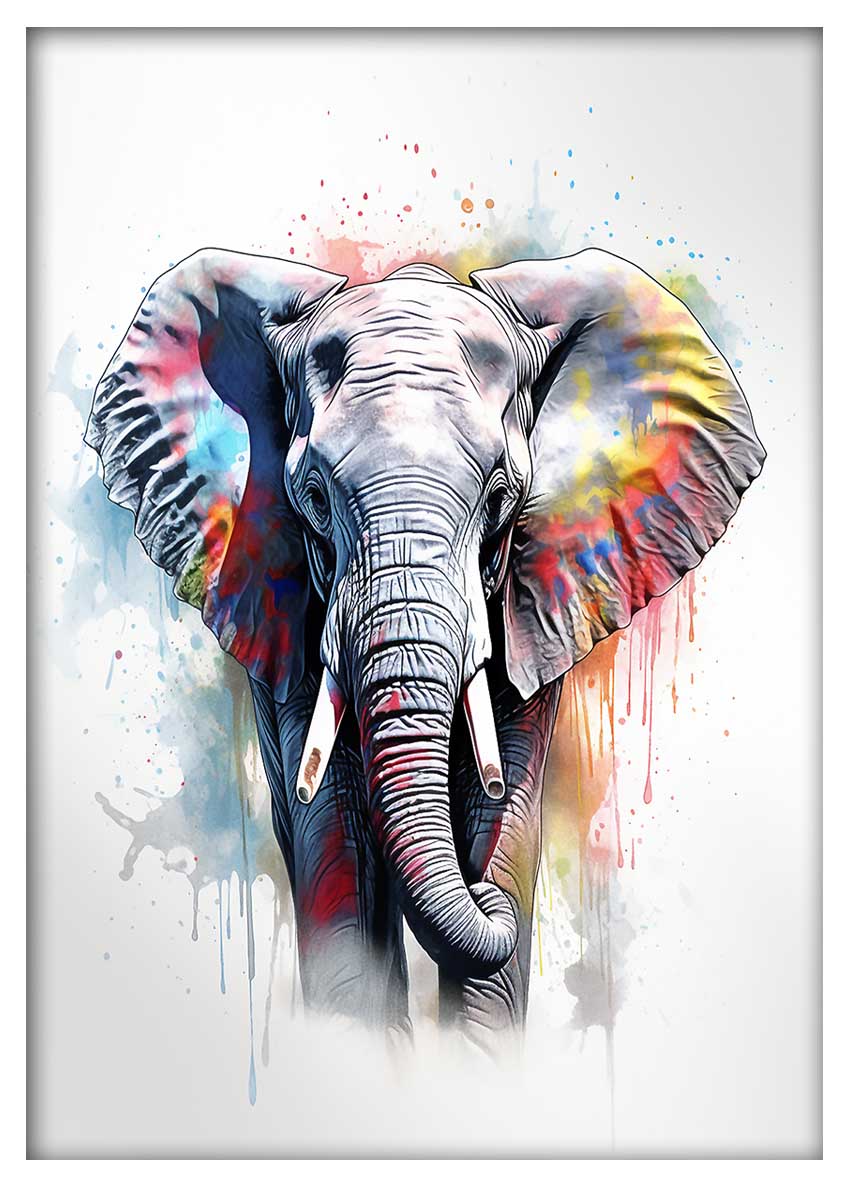 T576 Elephant Canvas Art Prints, T-Shirts, Posters, and Mugs, Cushion Cover