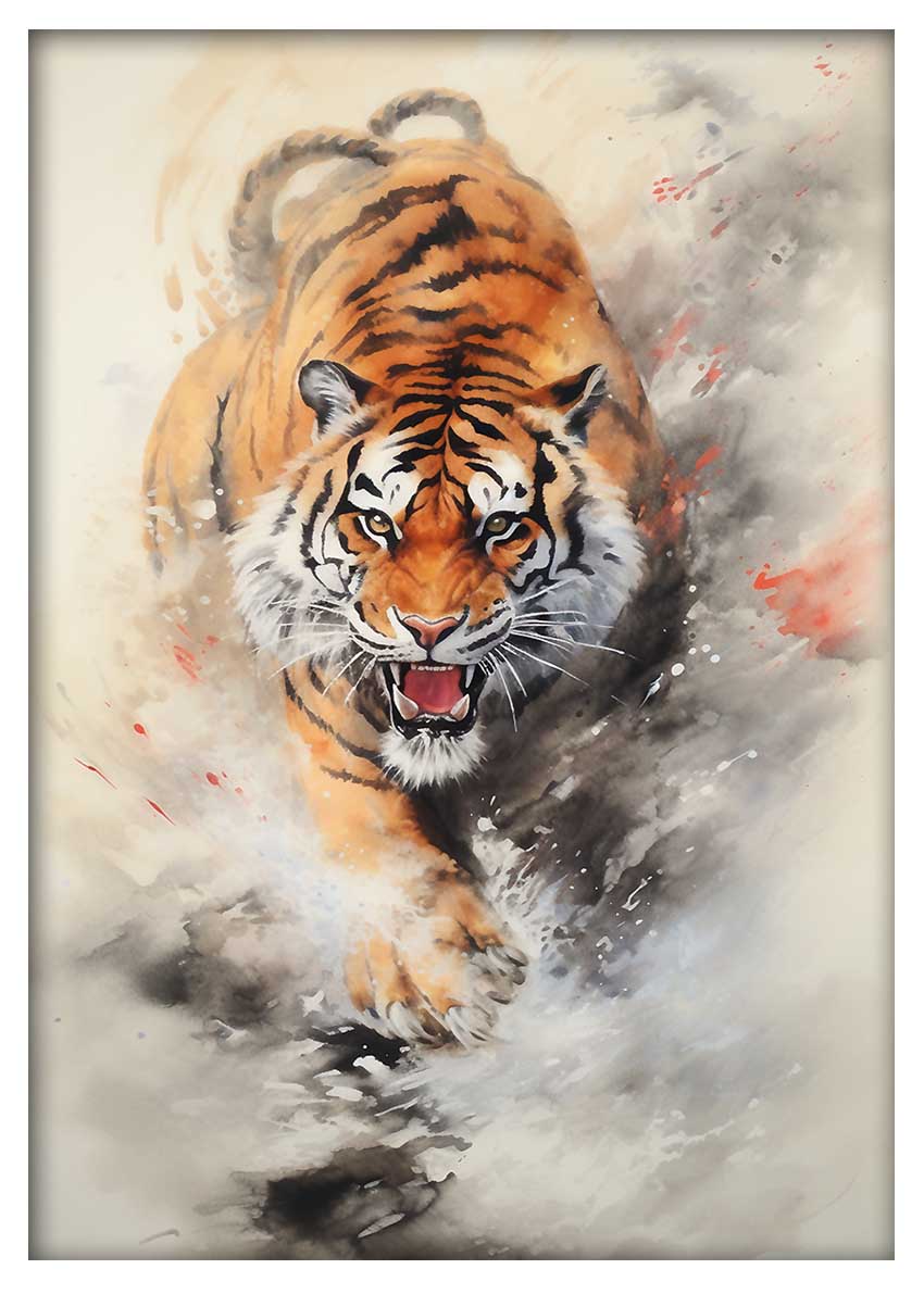 T610 Tiger Canvas Art Prints, T-Shirts, Posters, and Mugs, Cushion Cover