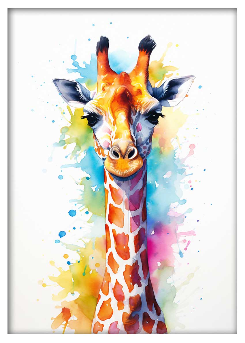 T619 Giraffe Canvas Art Prints, T-Shirts, Posters, and Mugs, Cushion Cover