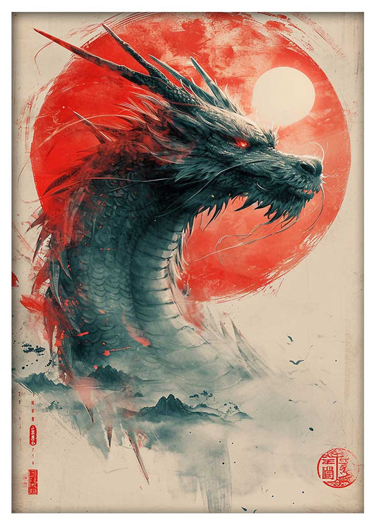 T652 Dragon Canvas Art Prints, T-Shirts, Posters, and Mugs, Cushion Cover