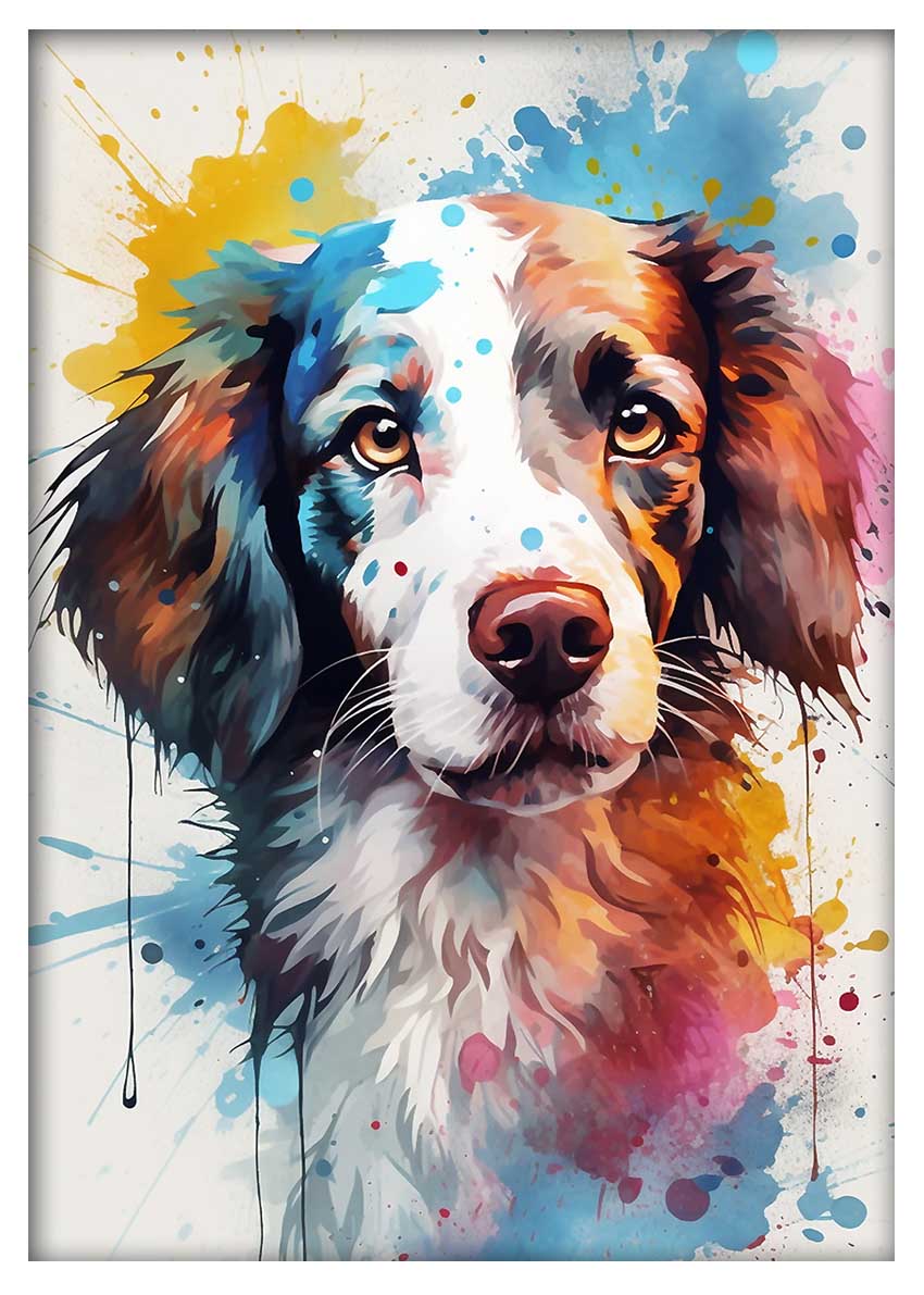 T654 Dog Canvas Art Prints, T-Shirts, Posters, and Mugs, Cushion Cover