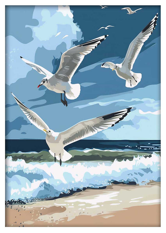 T671 Seagull Canvas Art Prints, T-Shirts, Posters, and Mugs, Cushion Cover