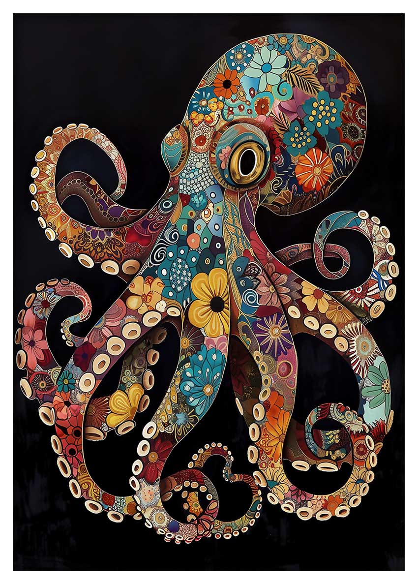 T676 Octopus Canvas Art Prints, T-Shirts, Posters, and Mugs, Cushion Cover