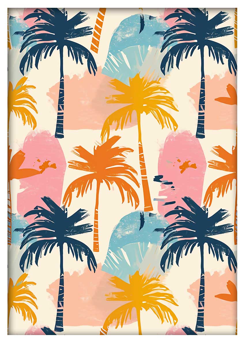 T696 Palm Tree Canvas Art Prints, T-Shirts, Posters, and Mugs, Cushion Cover