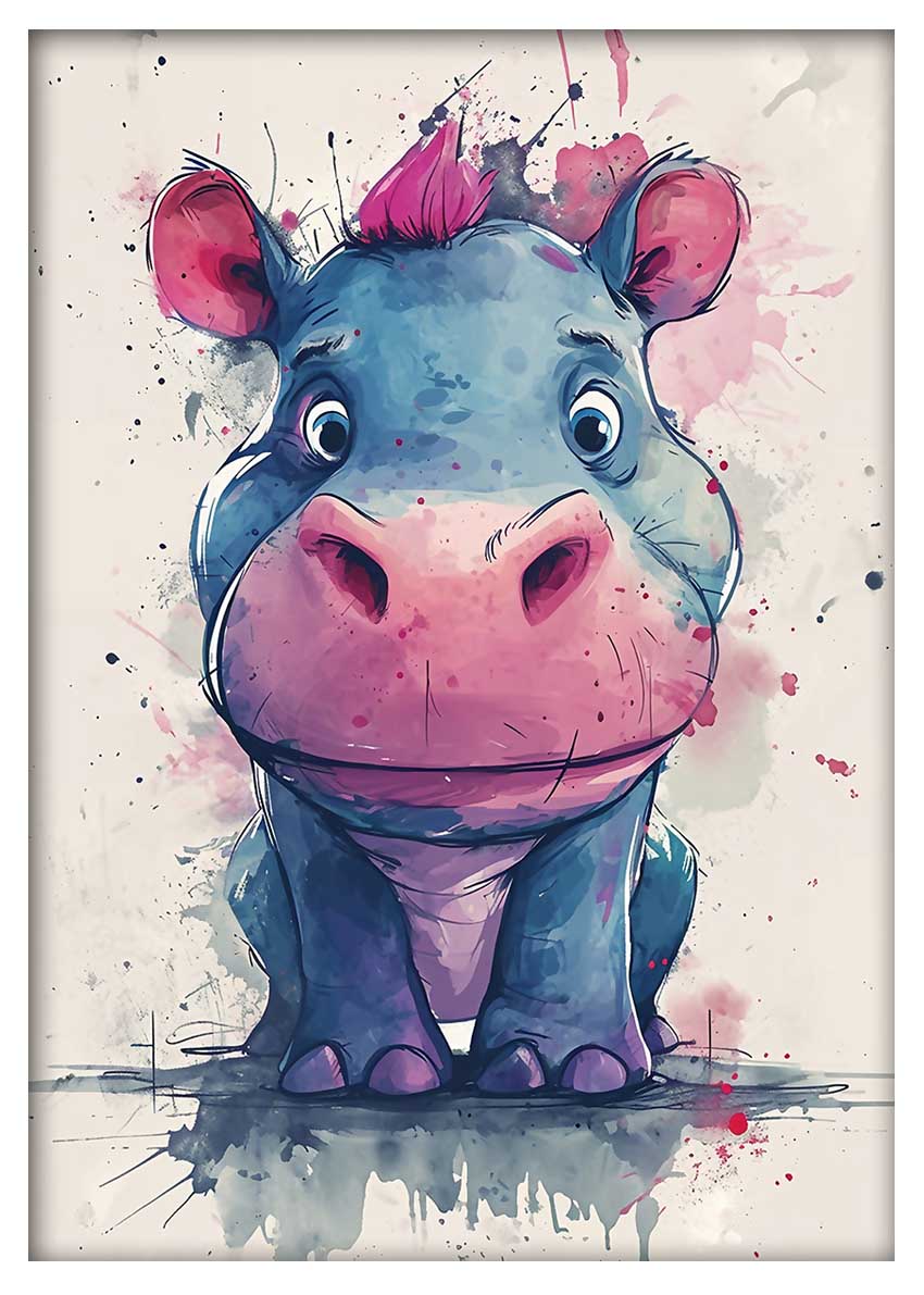 T785 Baby Rhino Canvas Art Prints, T-Shirts, Posters, and Mugs, Cushion Cover