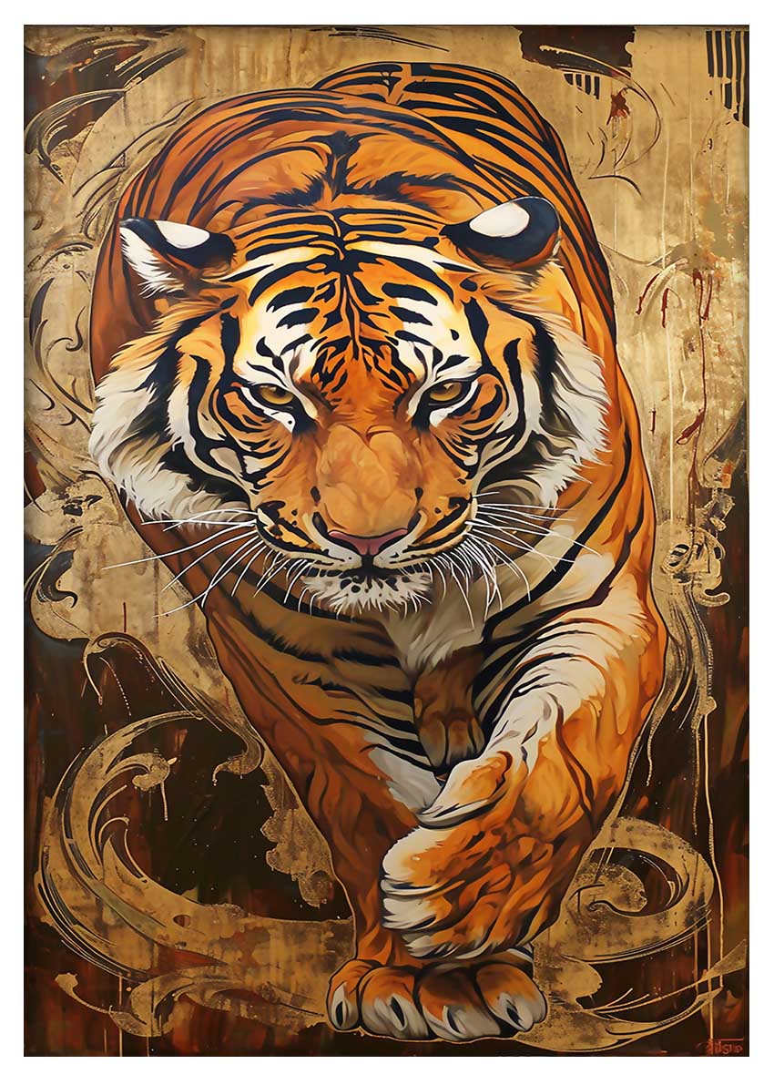 T805 Tiger Canvas Art Prints, T-Shirts, Posters, and Mugs, Cushion Cover