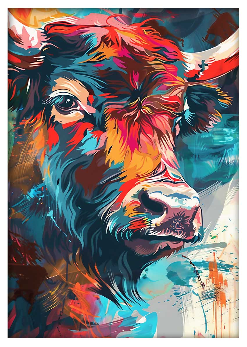 T847 Cow Canvas Art Prints, T-Shirts, Posters, and Mugs, Cushion Cover