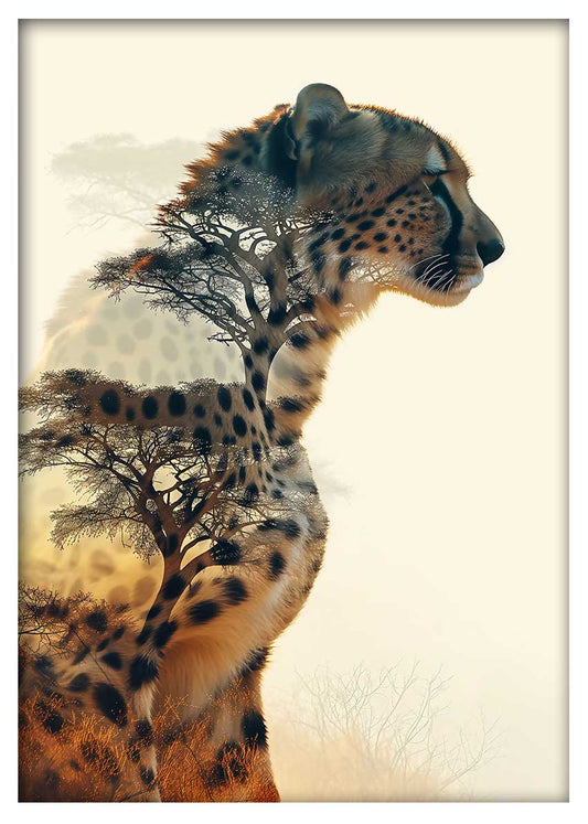 T863 Cheetah Canvas Art Prints, T-Shirts, Posters, and Mugs, Cushion Cover