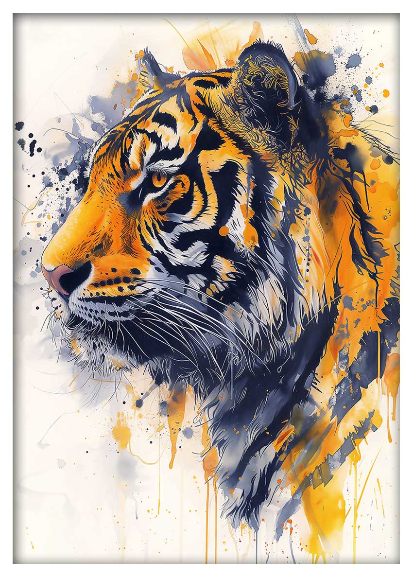 T890 Tiger Canvas Art Prints, T-Shirts, Posters, and Mugs, Cushion Cover