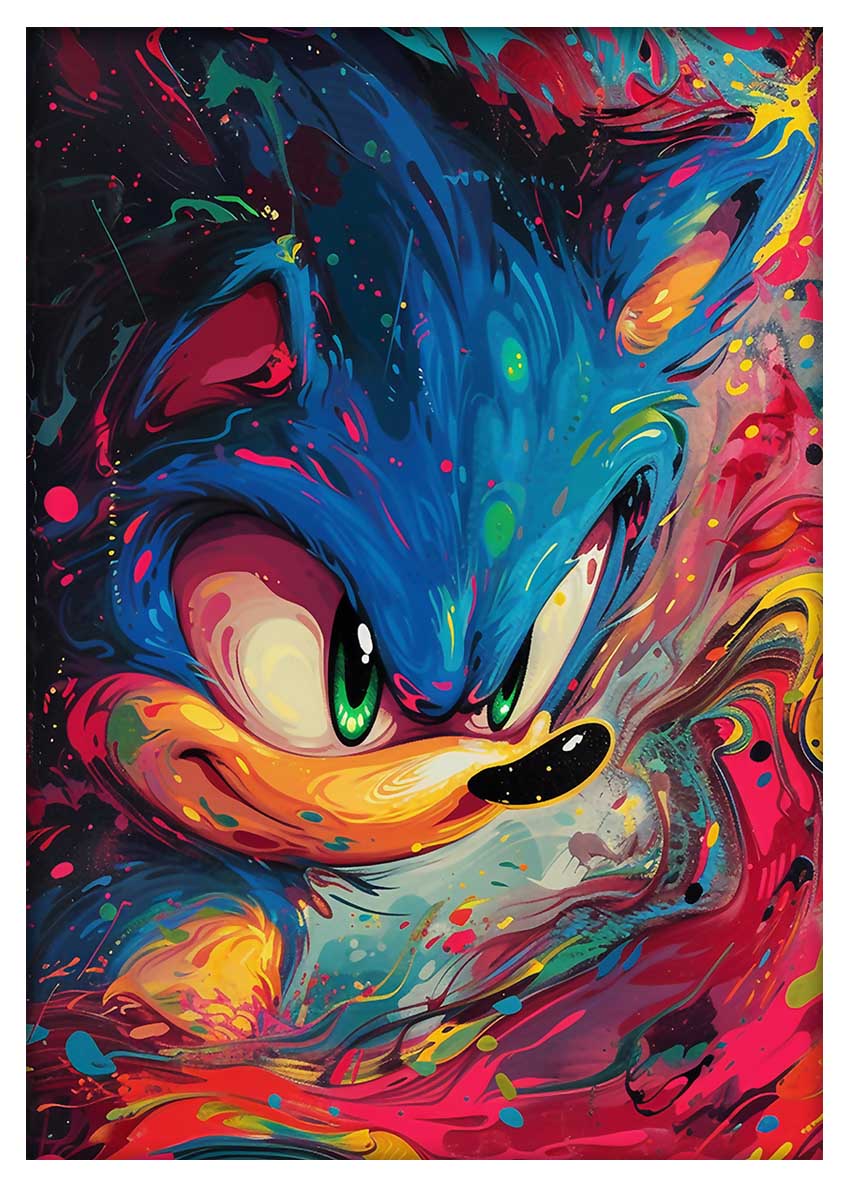 T895 Sonic the Hedgehog Canvas Art Prints, T-Shirts, Posters, and Mugs, Cushion Cover