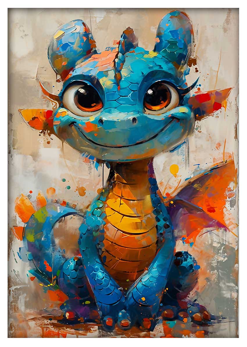 T914 Baby Dragon Canvas Art Prints, T-Shirts, Posters, and Mugs, Cushion Cover