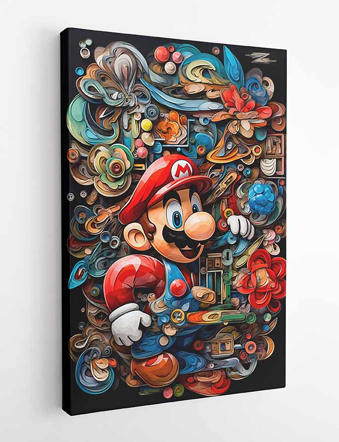 T385 Super Mario Canvas Art Prints, T-Shirts, Posters, and Mugs, Cushion Cover Expressive Collection