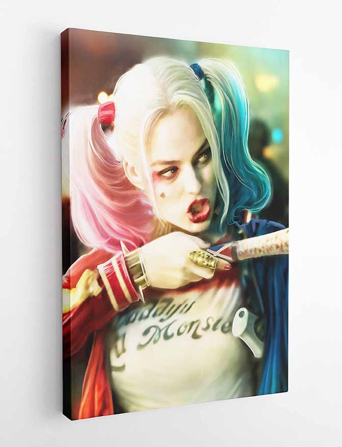 P97 Harley Quinn Canvas Art Prints, T-Shirts, Posters, and Mugs, Cushion Cover Expressive Collection