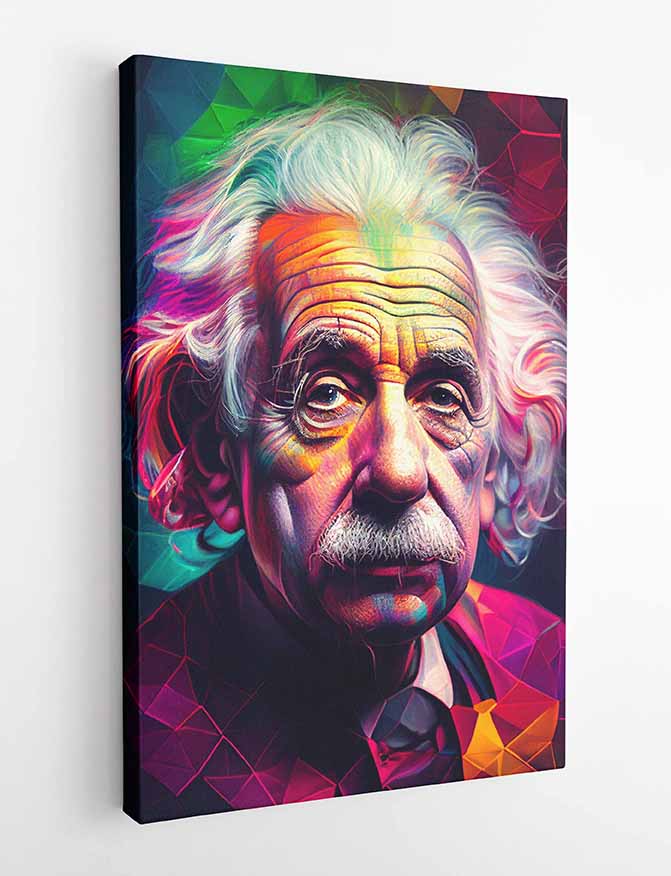 P153 AI Artistry Albert Einstein Printed Designs on Canvas, Poster, Mugs, Cushion Covers, and T-Shirts