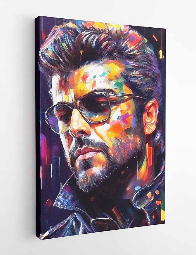 P158 AI Artistry George Michael Printed Designs on Canvas, Poster, Mugs, Cushion Covers, and T-Shirts