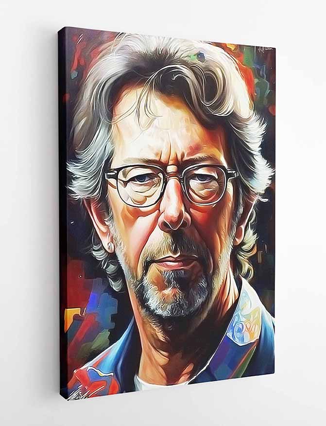 P159 AI Artistry Eric Clapton Printed Designs on Canvas, Poster, Mugs, Cushion Covers, and T-Shirts