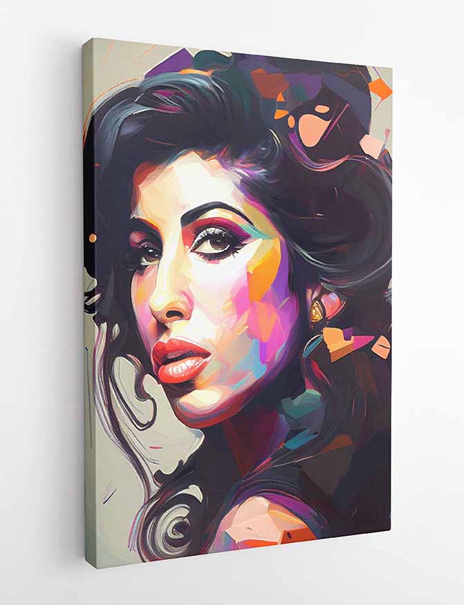 P163 AI Artistry Amy Winehouse Printed Designs on Canvas, Poster, Mugs, Cushion Covers, and T-Shirts