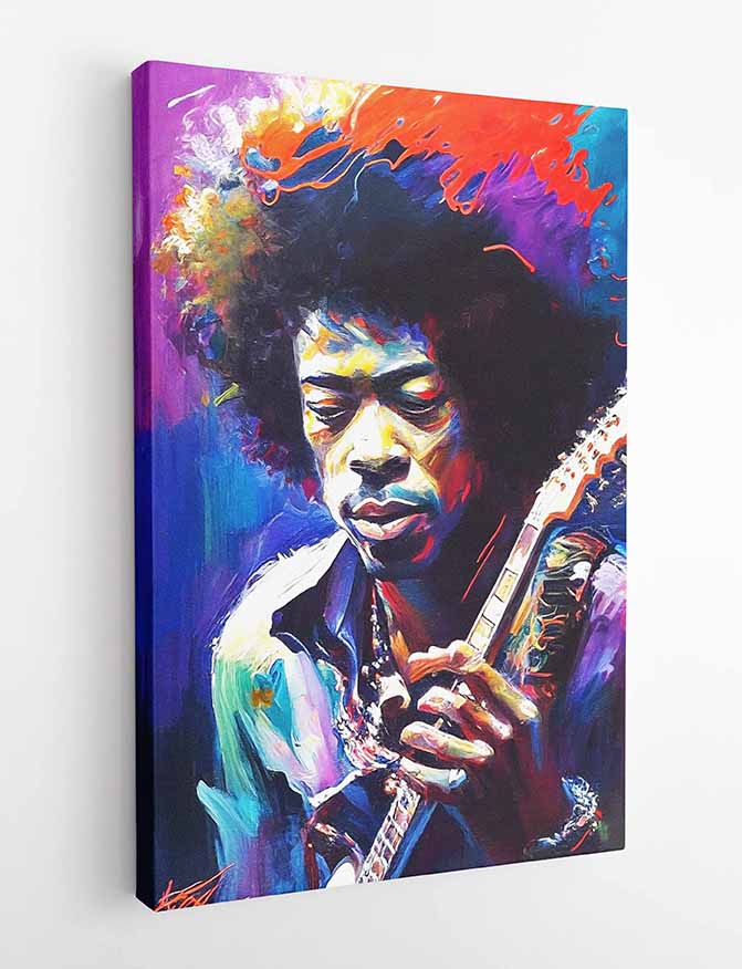 P169 AI Artistry Jimi Hendrix Printed Designs on Canvas, Poster, Mugs, Cushion Covers, and T-Shirts