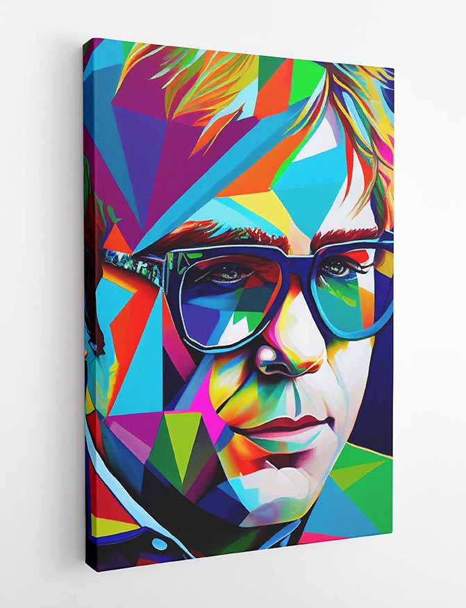 P177 AI Artistry Elton John Printed Designs on Canvas, Poster, Mugs, Cushion Covers, and T-Shirts