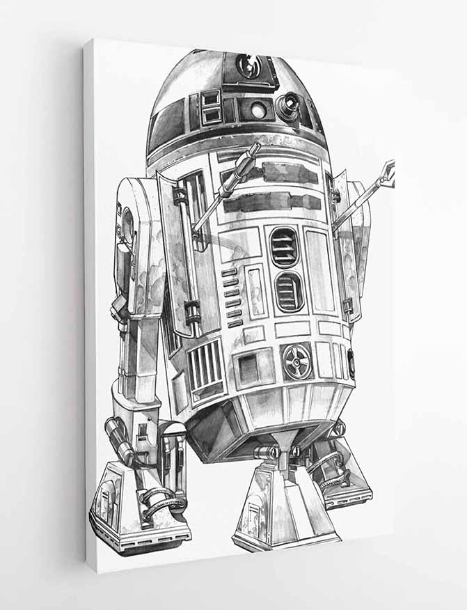 P129  R2-D2 Canvas Art Prints, T-Shirts, Posters, and Mugs, Cushion Cover Expressive Collection