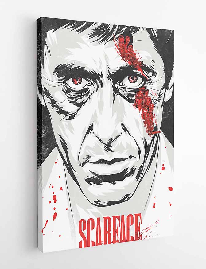 P53 Scarface Canvas Art Prints, T-Shirts, Posters, and Mugs, Cushion Cover Expressive Collection