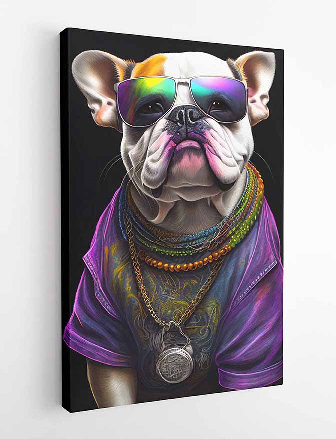 T204 Bulldog Canvas Art Prints, T-Shirts, Posters, and Mugs, Cushion Cover Expressive Collection