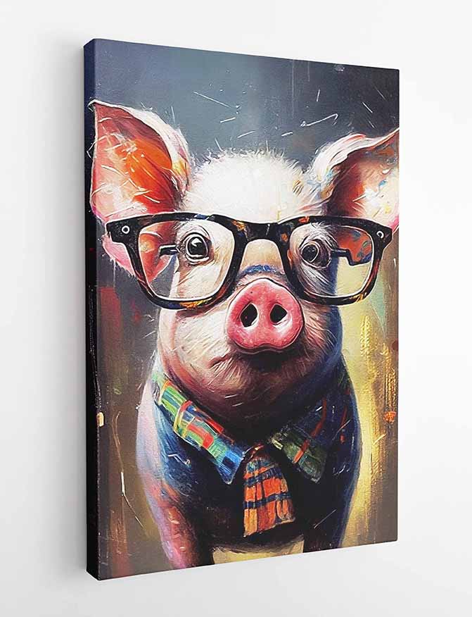 T217 Pig Canvas Art Prints, T-Shirts, Posters, and Mugs, Cushion Cover Expressive Collection