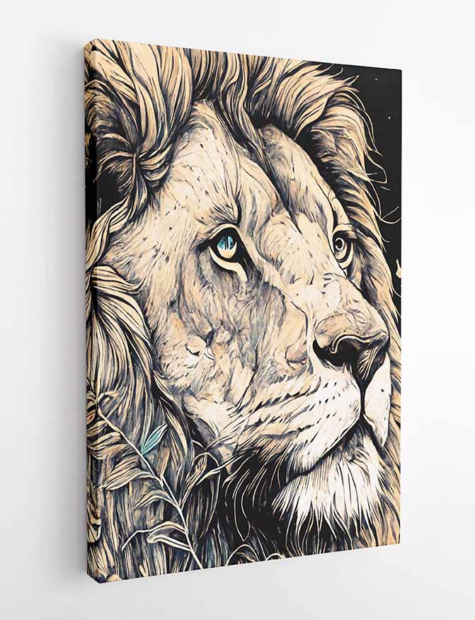 T5 Lion Canvas Art Prints, T-Shirts, Posters, and Mugs, Cushion Cover  Expressive Collection