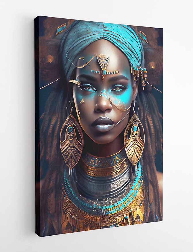 T22 Beautiful African Black Woman Canvas Art Prints, T-Shirts, Posters, and Mugs, Cushion Cover Expressive Collection