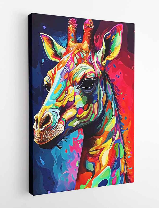 T242 Giraffe Canvas Art Prints, T-Shirts, Posters, and Mugs, Cushion Cover Expressive Collection