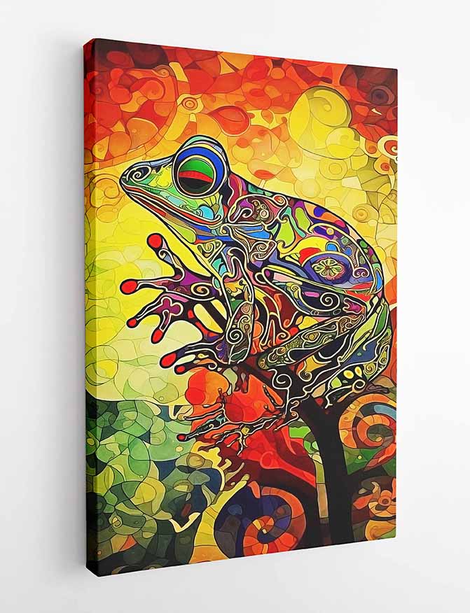 T268 Frog Canvas Art Prints, T-Shirts, Posters, and Mugs, Cushion Cover Expressive Collection