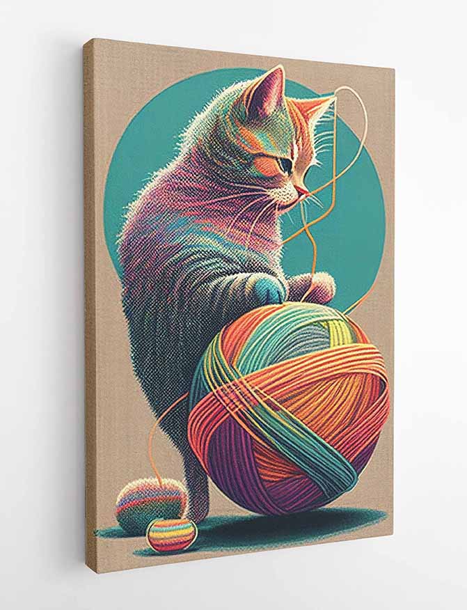 T27 Cat Retro Canvas Art Prints, T-Shirts, Posters, and Mugs, Cushion Cover Expressive Collection