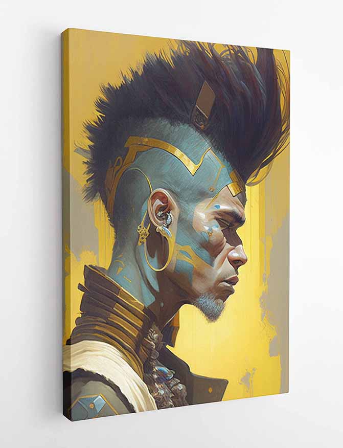 T30 Punk Guy Abstract Paint Canvas Art Prints, T-Shirts, Posters, and Mugs, Cushion Cover Expressive Collection