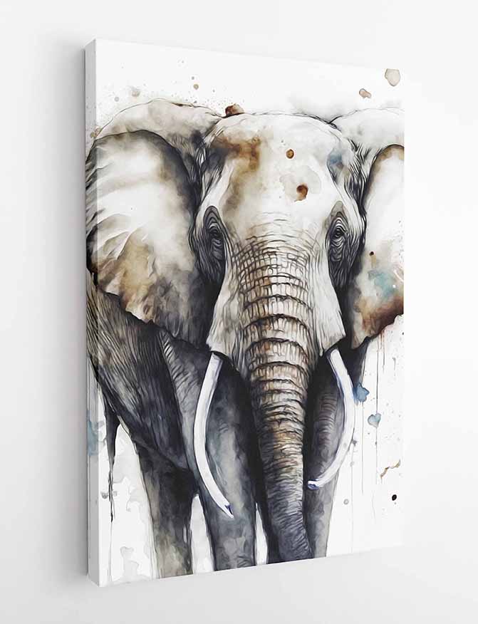 T308 Elephant Canvas Art Prints, T-Shirts, Posters, and Mugs, Cushion Cover Expressive Collection