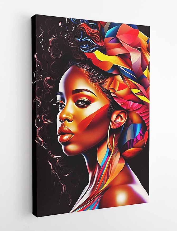 T77 African Woman Abstract Canvas Art Prints, T-Shirts, Posters, and Mugs, Cushion Cover Expressive Collection