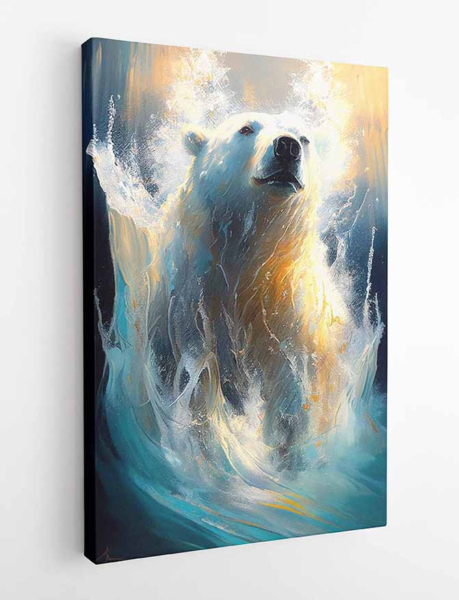 T114  Polar Bear Canvas Art Prints, T-Shirts, Posters, and Mugs, Cushion Cover Expressive Collection