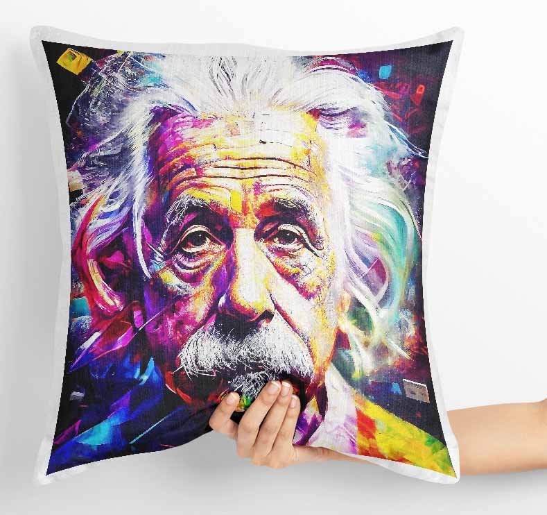 P138 Albert Einstein Canvas Art Prints, T-Shirts, Posters, and Mugs, Cushion Cover Expressive Collection