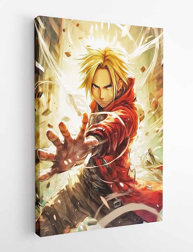 P215 Edward Elric Canvas Art Prints, T-Shirts, Posters, and Mugs, Cushion Cover Expressive Collection