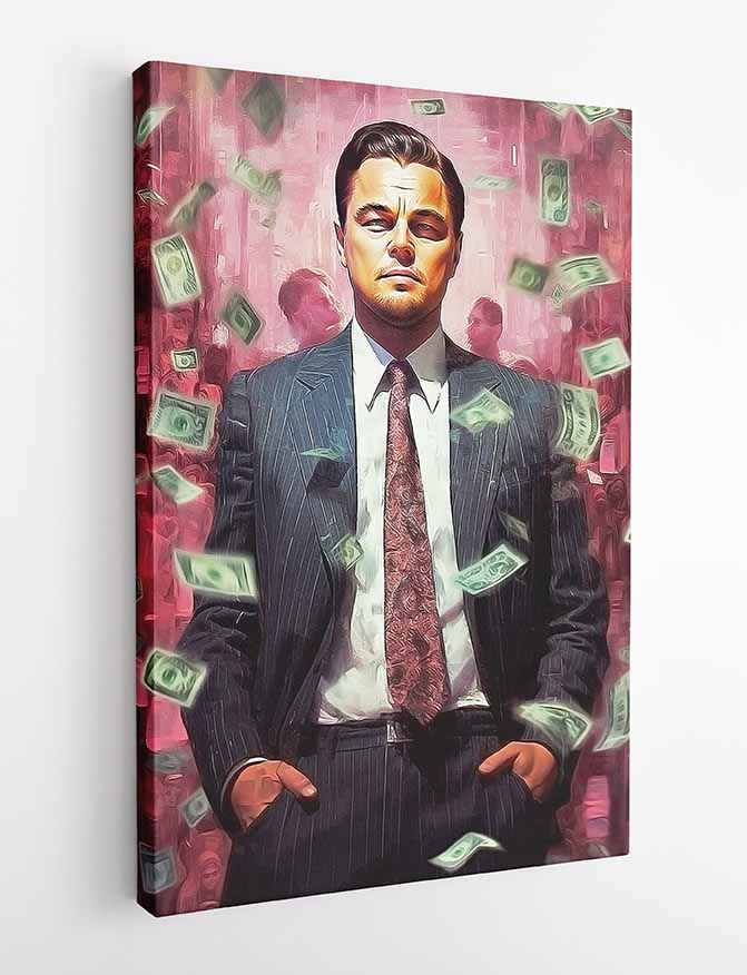 P271 Leonardo DiCaprio The Wolf Canvas Art Prints, T-Shirts, Posters, and Mugs, Cushion Cover Expressive Collection