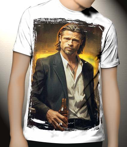 P278 Brad Pitt Canvas Art Prints, T-Shirts, Posters, and Mugs, Cushion Cover Expressive Collection