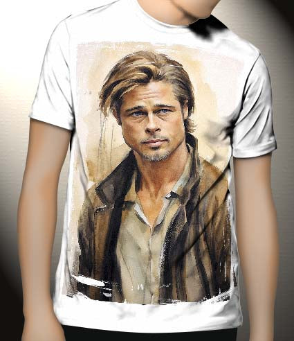 P284 Brad Pitt Canvas Art Prints, T-Shirts, Posters, and Mugs, Cushion Cover Expressive Collection