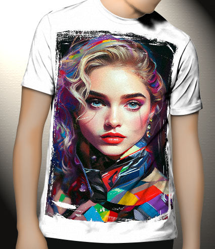 P156 AI Artistry Madonna Printed Designs on Canvas, Poster, Mugs, Cushion Covers, and T-Shirts