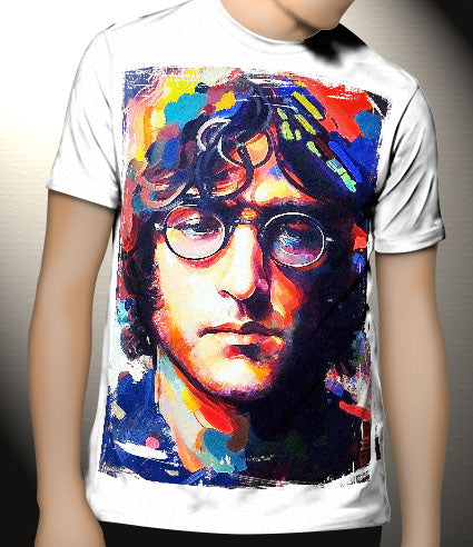 P157 AI Artistry John Lennon Printed Designs on Canvas, Poster, Mugs, Cushion Covers, and T-Shirts