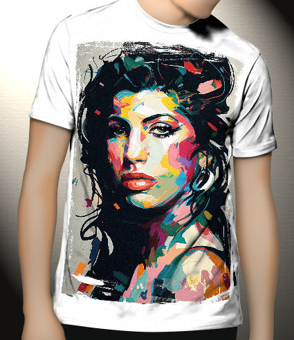 P165 AI Artistry Amy Winehouse Printed Designs on Canvas, Poster, Mugs, Cushion Covers, and T-Shirts