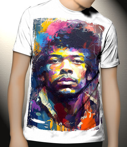 P171 AI Artistry Jimi Hendrix Printed Designs on Canvas, Poster, Mugs, Cushion Covers, and T-Shirts