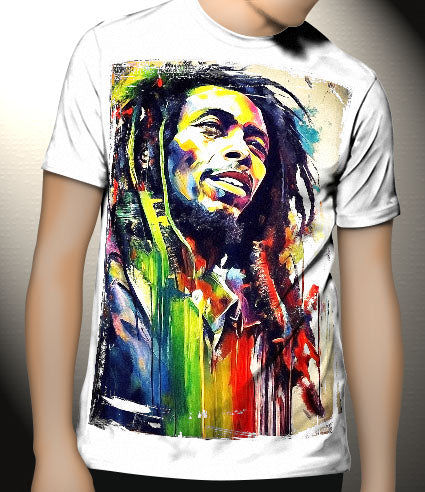 P172 AI Artistry Bob Marley Printed Designs on Canvas, Poster, Mugs, Cushion Covers, and T-Shirts