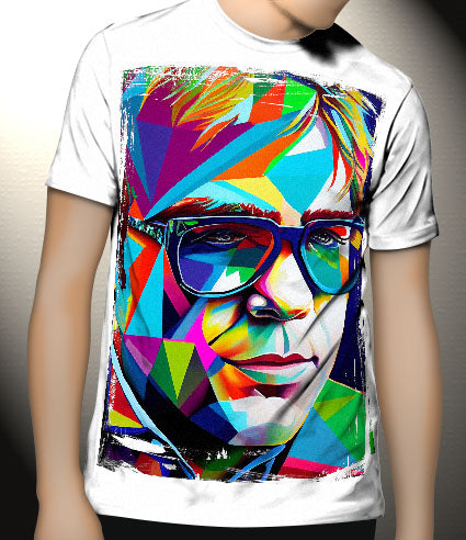 P177 AI Artistry Elton John Printed Designs on Canvas, Poster, Mugs, Cushion Covers, and T-Shirts